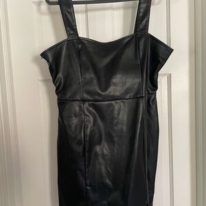 Nasty Gal Black Leather Mini Dress